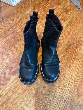 Black Faux Leather Boots